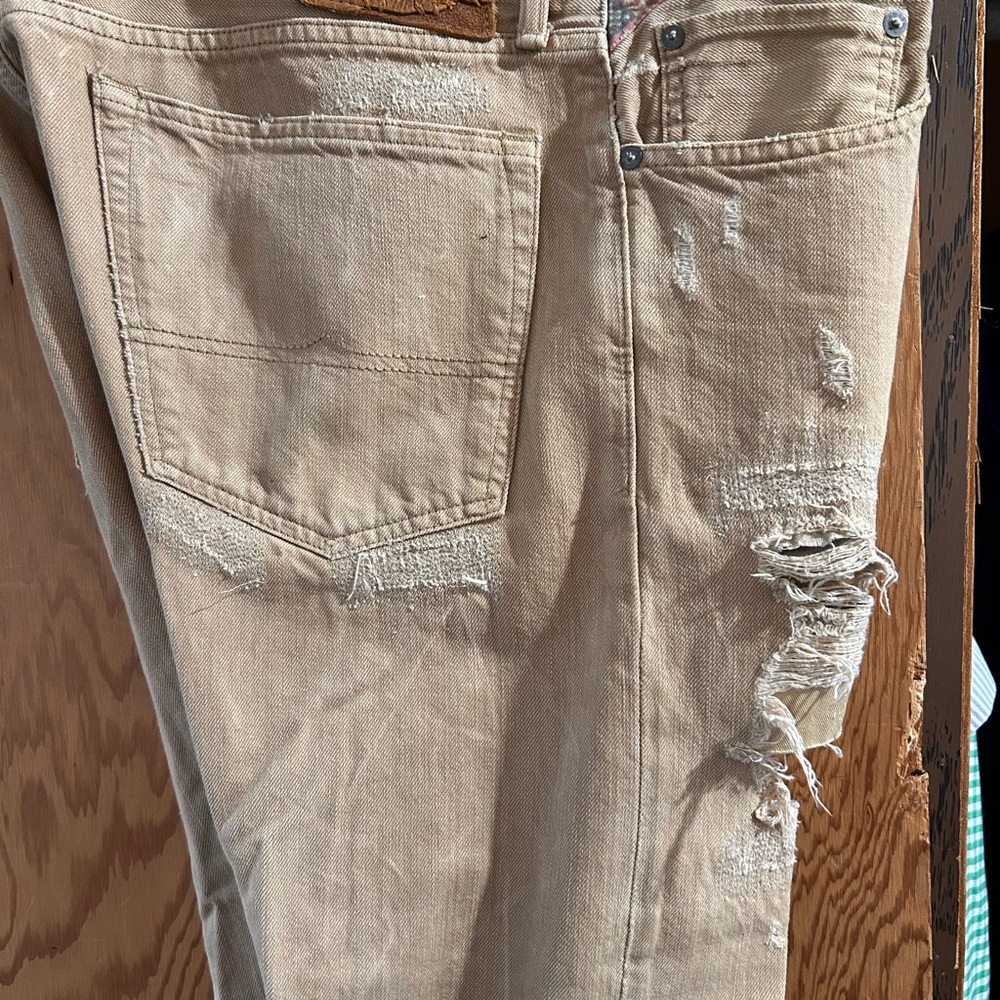 Denim & Supply by Ralph Lauren Distressed Tan Men Jeans